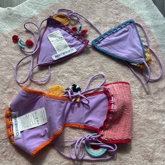 NWT Cleonie Swim Hand Crochet Kini Set Fruit - Picture 4 of 5